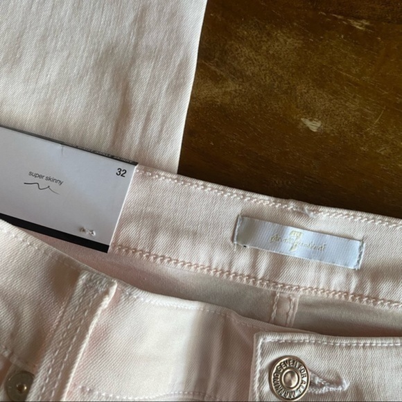 NWT 7FAM High Waist Ankle Super Skinny in Pink Sunrise - Picture 9 of 12